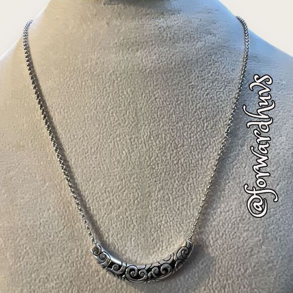 Brighton Scroll Slide Silver Tone Necklace - Picture 1 of 11